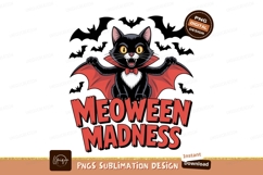 Black cat vampire bat wings red bow tie image Product Image 1