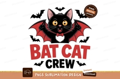 Black bat cat with red wings and bow tie image Product Image 1