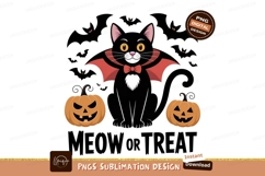 Black cat vampire pumpkins Halloween wings Product Image 1