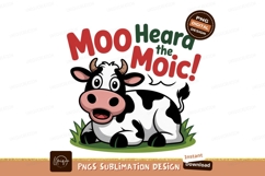 Cartoon cow hears moo grass black Product Image 1