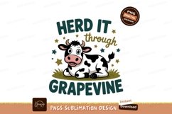 Black cow resting on grass with stars white pink Product Image 1