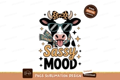 Cow wearing glasses scarf bow sassy Product Image 1