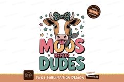 Cute cow with bandana and bow stars pink Product Image 1