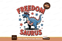 Patriotic dinosaur wearing hat and sunglasses freedom Product Image 1