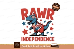Dinosaur wearing patriotic attire stars stripes Product Image 1