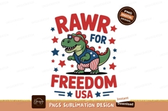 Dinosaur wearing patriotic attire freedom stars Product Image 1