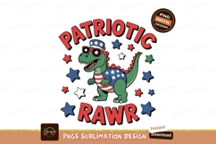 Dinosaur wearing patriotic outfit and sunglasses stars Product Image 1