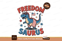 Patriotic Dinosaur With American Flag freedom Product Image 1