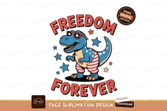 Patriotic dinosaur wearing sunglasses and stars stripes Product Image 1