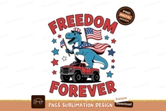 Dinosaur patriotic truck flag celebration image Product Image 1