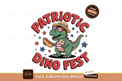 Patriotic dinosaur holding hotdog american stars Product Image 1