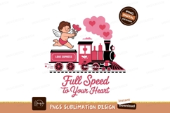 Valentine Love Express Train Sublimation Png Product Image 1