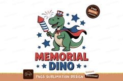 Patriotic dinosaur holding firework celebration holiday Product Image 1