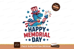 Dinosaur celebrating patriotic holiday blue white Product Image 1