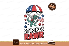 Dinosaur holding flag under umbrella stars Product Image 1