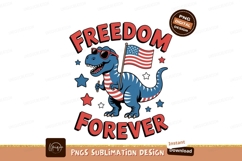 Dinosaur holding American flag sunglasses stars Product Image 1