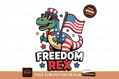 Patriotic dinosaur holding american flag image Product Image 1