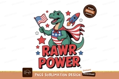 Patriotic dinosaur rocket flag stars Product Image 1