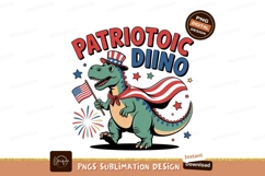 Patriotic dinosaur holding american flag image Product Image 1