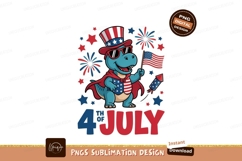 Patriotic dinosaur celebrates independence day american Product Image 1