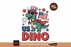 Patriotic dinosaur wearing hat and cape american flag Product Image 1