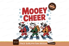 Festive cows walking across street snow Product Image 1