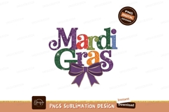 Colorful Mardi Gras Design With Purple Bow Product Image 1