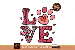 Love Design With Paw Print Sublimation Png Product Image 1