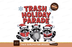 Raccoons wearing Santa hats and festive outfits Christmas Product Image 1