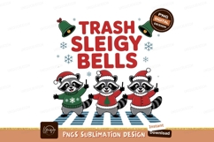 Raccoons wearing santa hats and festive sweaters christmas Product Image 1