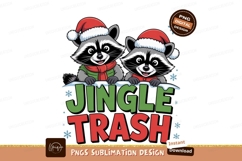 Festive raccoons wearing santa hats christmas scarves Product Image 1