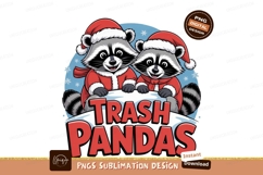 Two Raccoons Wearing Santa Hats christmas scarf Product Image 1