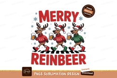 Merry reindeer drinking beer christmas santa Product Image 1