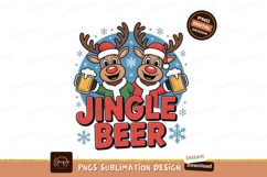 Reindeer friends drinking festive beer christmas mugs Product Image 1