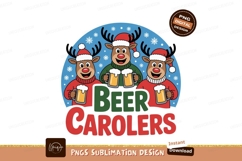 Reindeer Christmas beer carolers hats Product Image 1