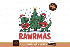 Festive dinosaurs celebrate christmas tree santa Product Image 1