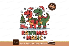 Dinosaurs decorating Christmas tree santa Product Image 1