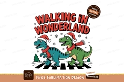 Festive dinosaurs walking wonderland christmas hats Product Image 1