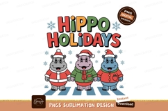 Festive hippos holiday greeting winter Product Image 1