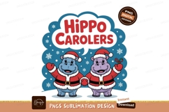 Hippo carolers festive holiday characters christmas Product Image 1