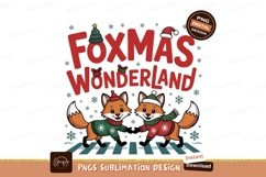 Festive foxes celebrate christmas wonderland winter Product Image 1
