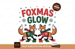 Festive foxes wearing sweaters and scarves christmas Product Image 1