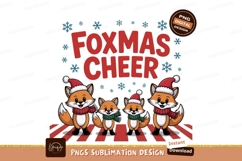 Festive foxes wearing santa hats and scarves christmas Product Image 1