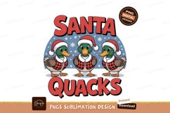 Three ducks wearing santa hats and plaid jackets image Product Image 1