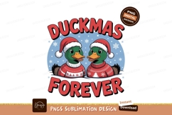 Festive ducks wearing santa hats and sweaters christmas Product Image 1