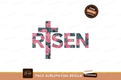 Floral Risen Cross Sublimation Png Design Product Image 1