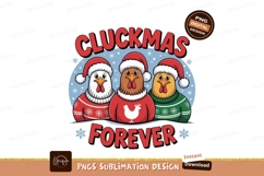 Festive chickens wearing Christmas sweaters hats snowflakes Product Image 1