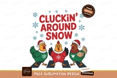 Festive chickens wearing Santa hats and sweaters image Product Image 1