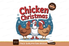 Festive chickens wearing santa hats christmas Product Image 1