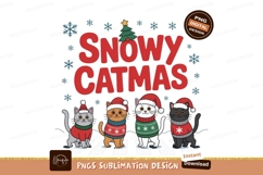 Festive felines wearing holiday sweaters and hats cats Product Image 1